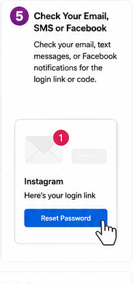 Instagram recovery email notification with a Reset Password button