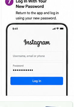 Instagram login screen with username and new password fields ready to log in