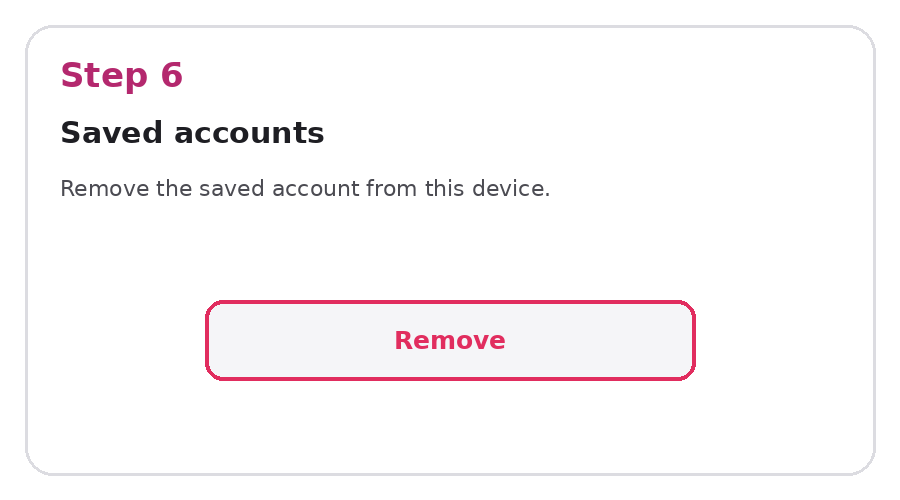 Instagram saved accounts screen with a Remove button